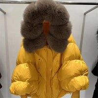 Thumbnail for Fur Hooded Puffer Jacket for Women – Winter 2025 Edition - InspiredGrabs.com