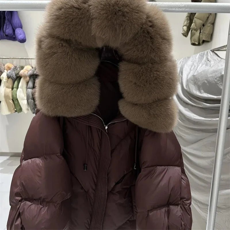 Fur Hooded Puffer Jacket for Women – Winter 2025 Edition - InspiredGrabs.com