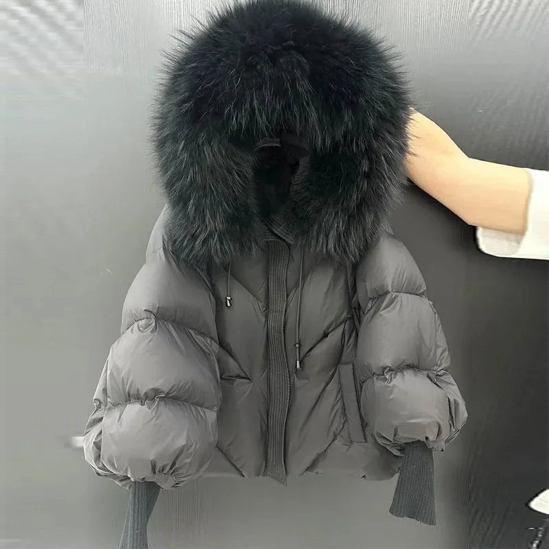 Fur Hooded Puffer Jacket for Women – Winter 2025 Edition - InspiredGrabs.com