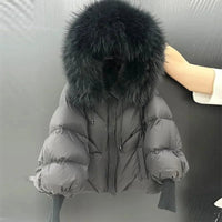 Thumbnail for Fur Hooded Puffer Jacket for Women – Winter 2025 Edition - InspiredGrabs.com