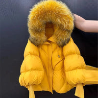 Thumbnail for Fur Hooded Puffer Jacket for Women – Winter 2025 Edition - InspiredGrabs.com