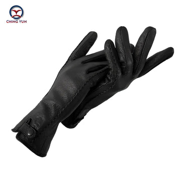 Genuine Leather Rabbit Fur Winter Gloves for Women – Warm & Elegant - InspiredGrabs.com