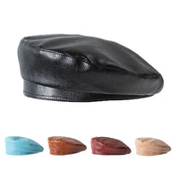 Thumbnail for Genuine Leather Unisex Beret Hat – Stylish Classic Cap - InspiredGrabs.com