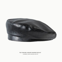Thumbnail for Genuine Leather Unisex Beret Hat – Stylish Classic Cap - InspiredGrabs.com