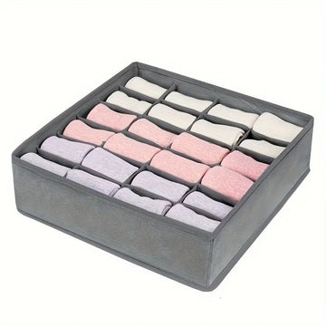 Gray 24-Compartment Foldable Drawer Organizer, Small - InspiredGrabs.com