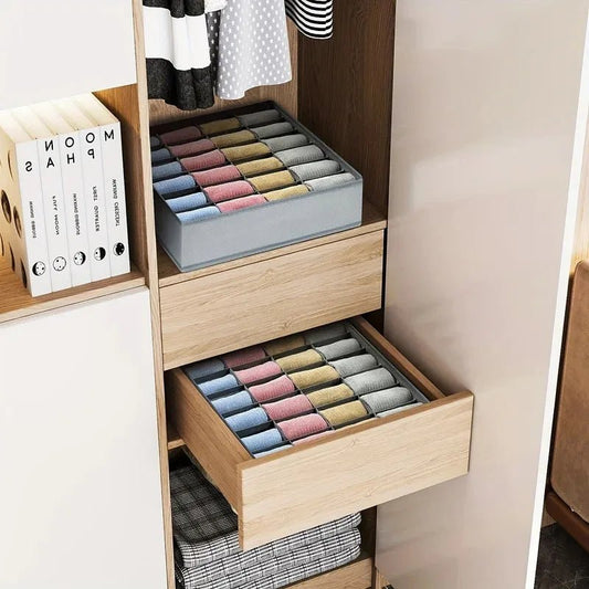 Gray 24-Compartment Foldable Drawer Organizer, Small - InspiredGrabs.com