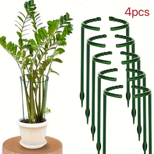 Green Semicircle Plant Support Stakes, Set of 4 - InspiredGrabs.com