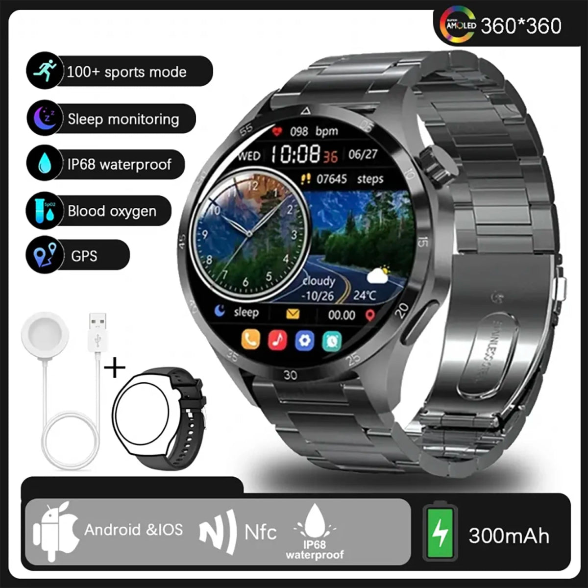 GT4 Pro GPS Sports Smartwatch for Men & Women - InspiredGrabs.com