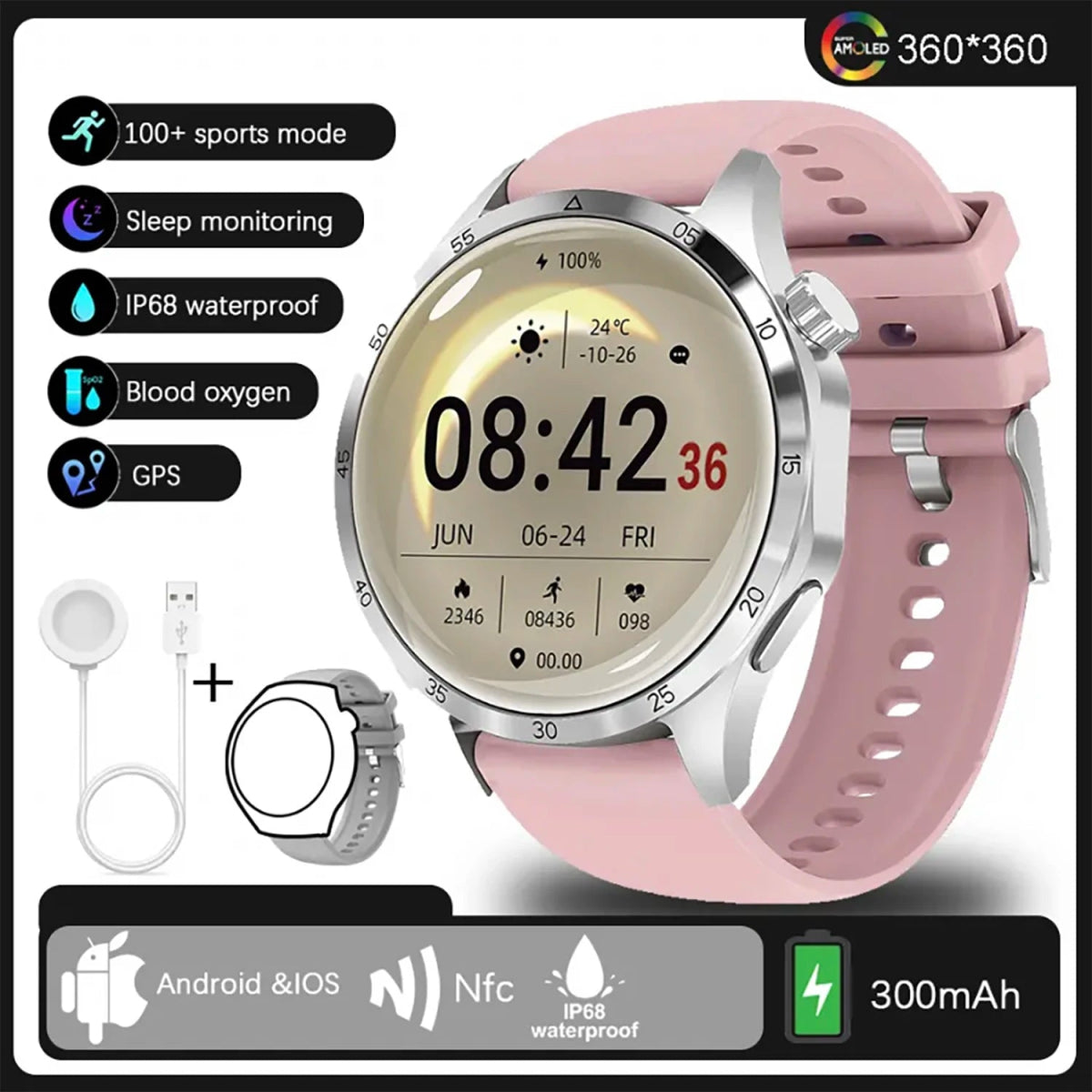 GT4 Pro GPS Sports Smartwatch for Men & Women - InspiredGrabs.com
