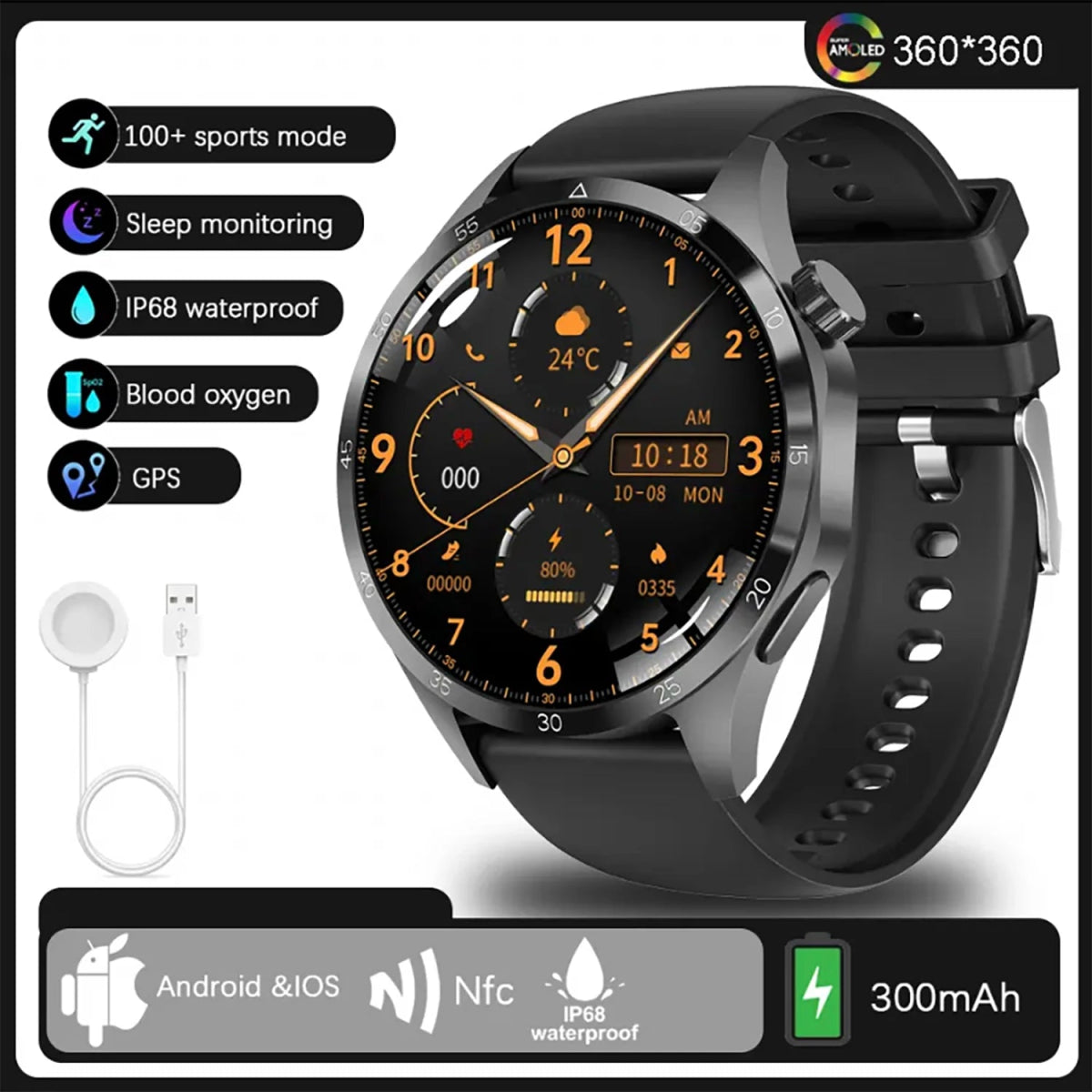 GT4 Pro GPS Sports Smartwatch for Men & Women - InspiredGrabs.com