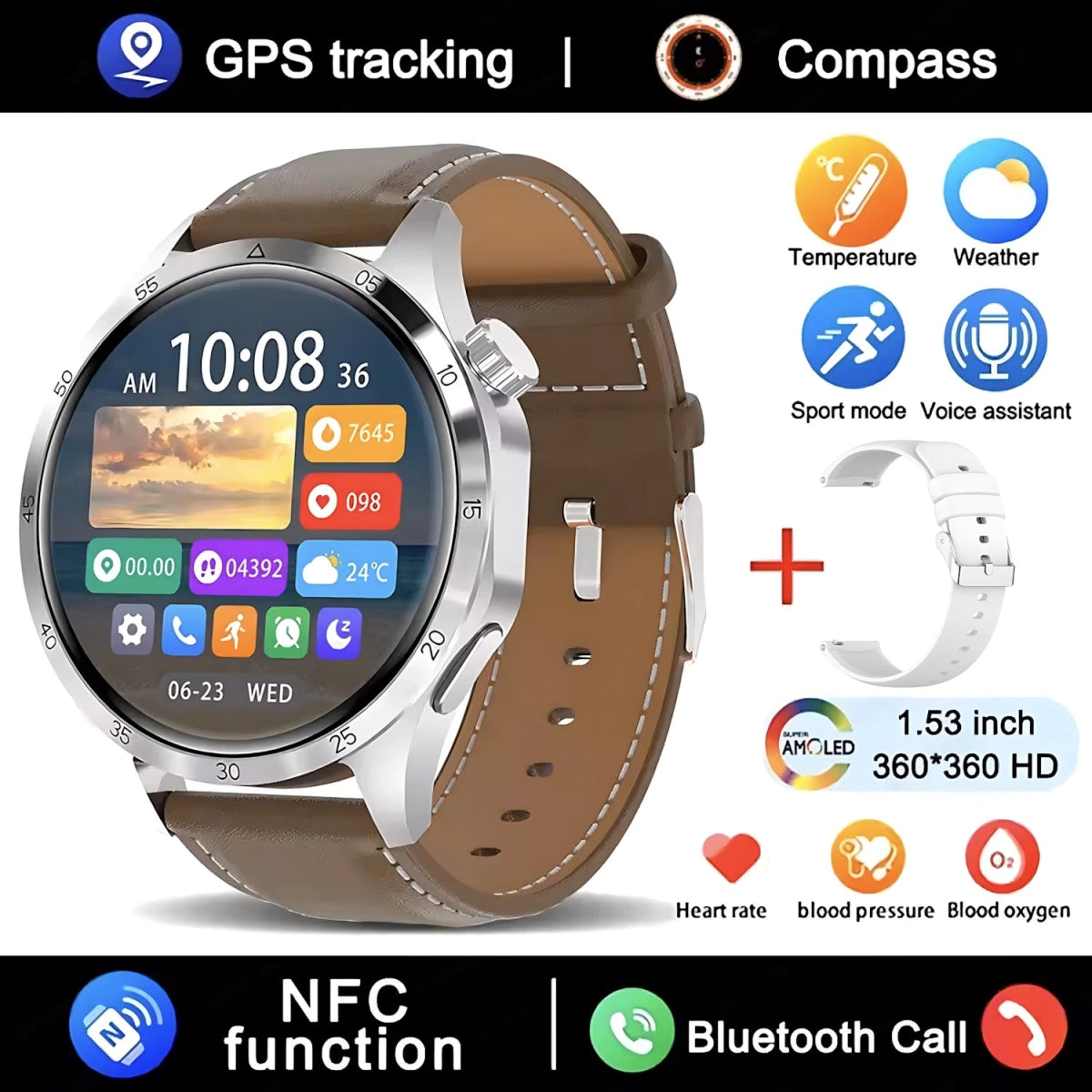 GT4 Pro Smartwatch: GPS, NFC & IP68 Waterproof - InspiredGrabs.com