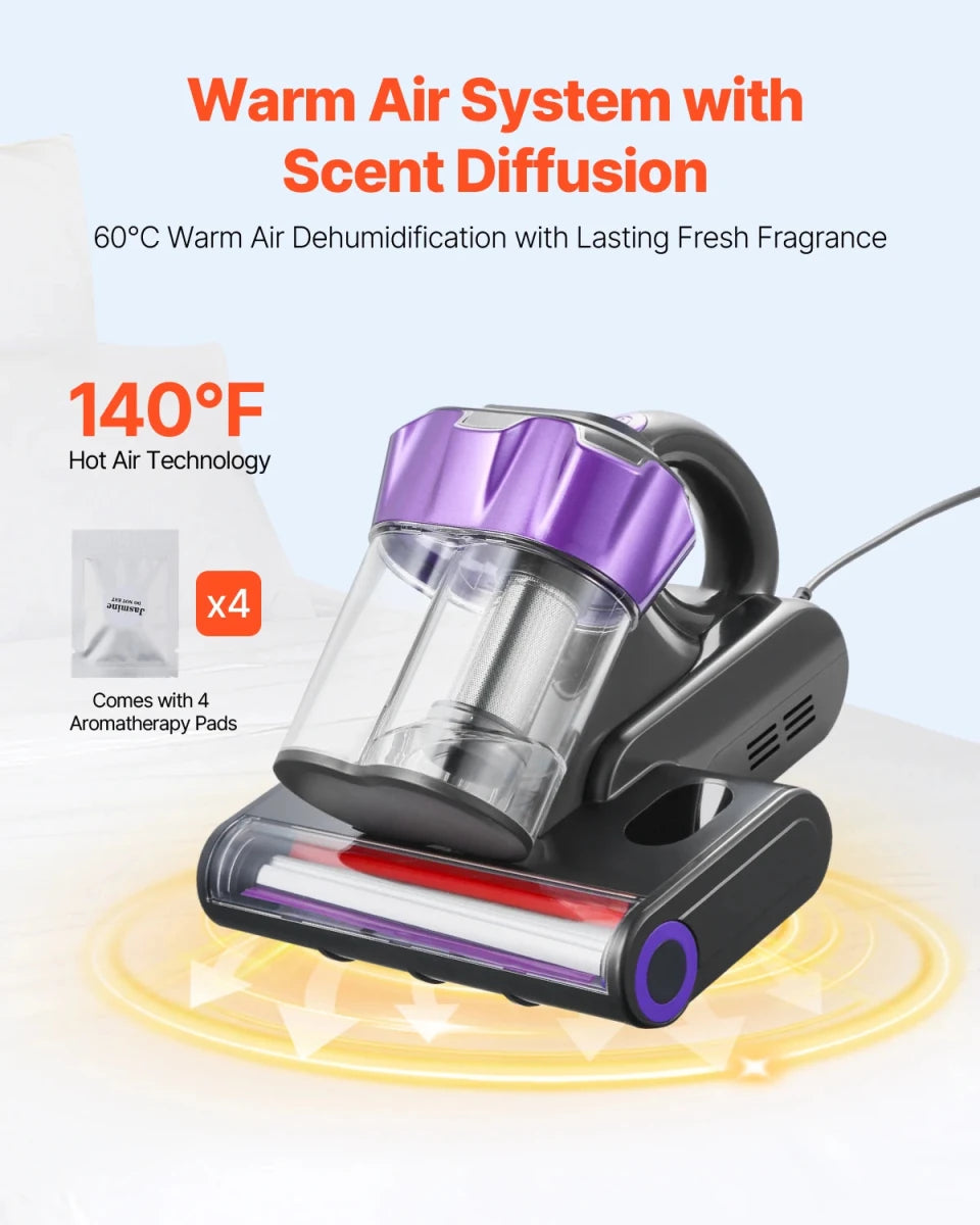 Handheld Mattress Vacuum Cleaner with HEPA Filter & UV Cleaning - InspiredGrabs.com