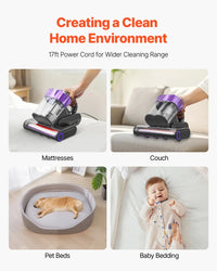 Thumbnail for Handheld Mattress Vacuum Cleaner with HEPA Filter & UV Cleaning - InspiredGrabs.com