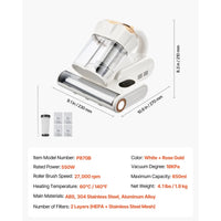 Thumbnail for Handheld Mattress Vacuum Cleaner with HEPA Filter & UV Cleaning - InspiredGrabs.com
