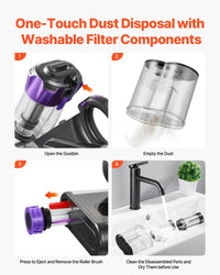 Thumbnail for Handheld Mattress Vacuum Cleaner with HEPA Filter & UV Cleaning - InspiredGrabs.com