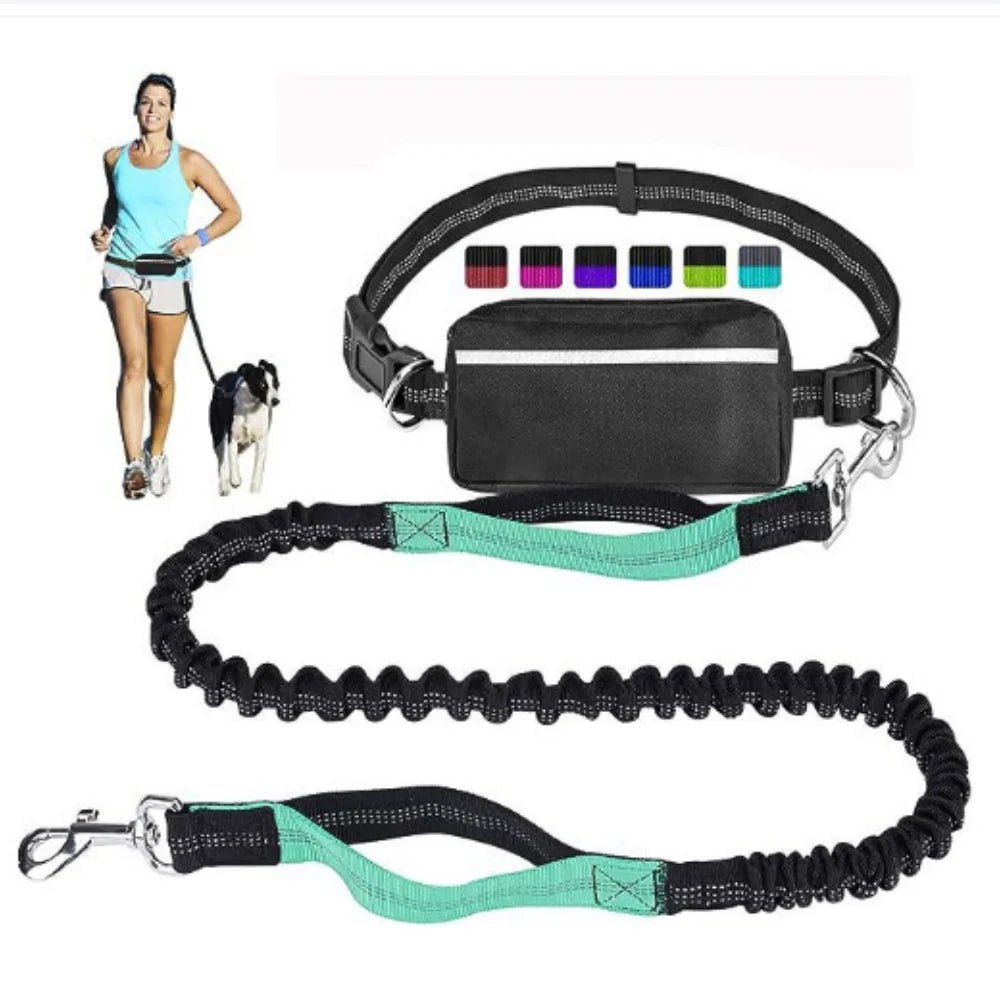 Hands - Free Dog Running Leash with Adjustable Waist Bag - InspiredGrabs.com