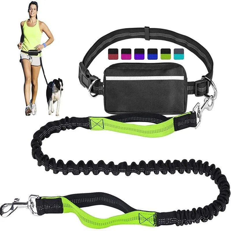 Hands - Free Dog Running Leash with Adjustable Waist Bag - InspiredGrabs.com