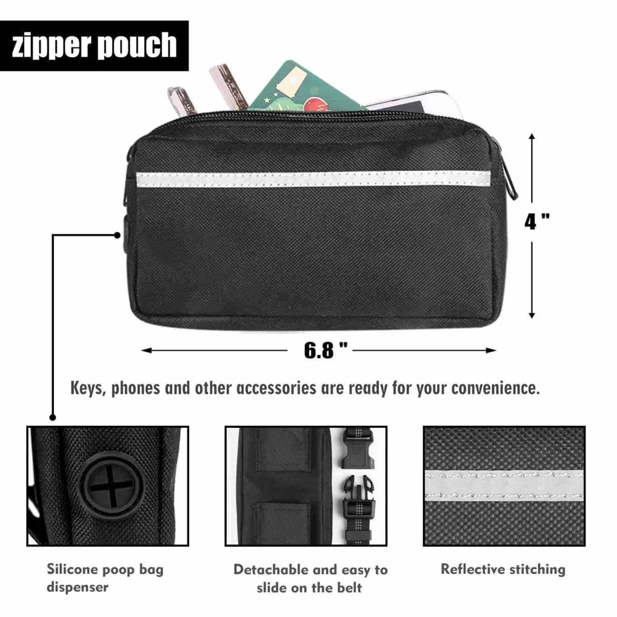 Hands - Free Dog Running Leash with Adjustable Waist Bag - InspiredGrabs.com