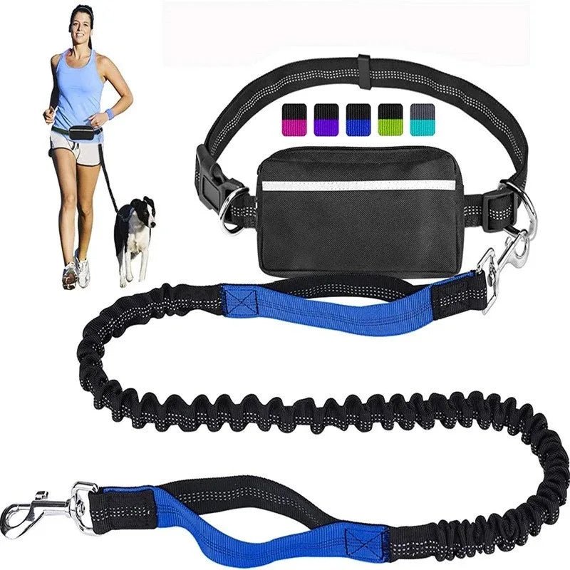 Hands - Free Dog Running Leash with Adjustable Waist Bag - InspiredGrabs.com