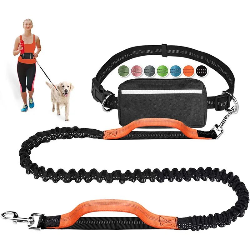 Hands - Free Dog Running Leash with Adjustable Waist Bag - InspiredGrabs.com