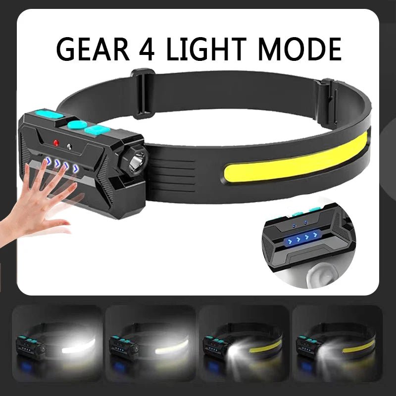 Hands - Free LED Headlamp with Motion Sensor & Adjustable Lighting - InspiredGrabs.com