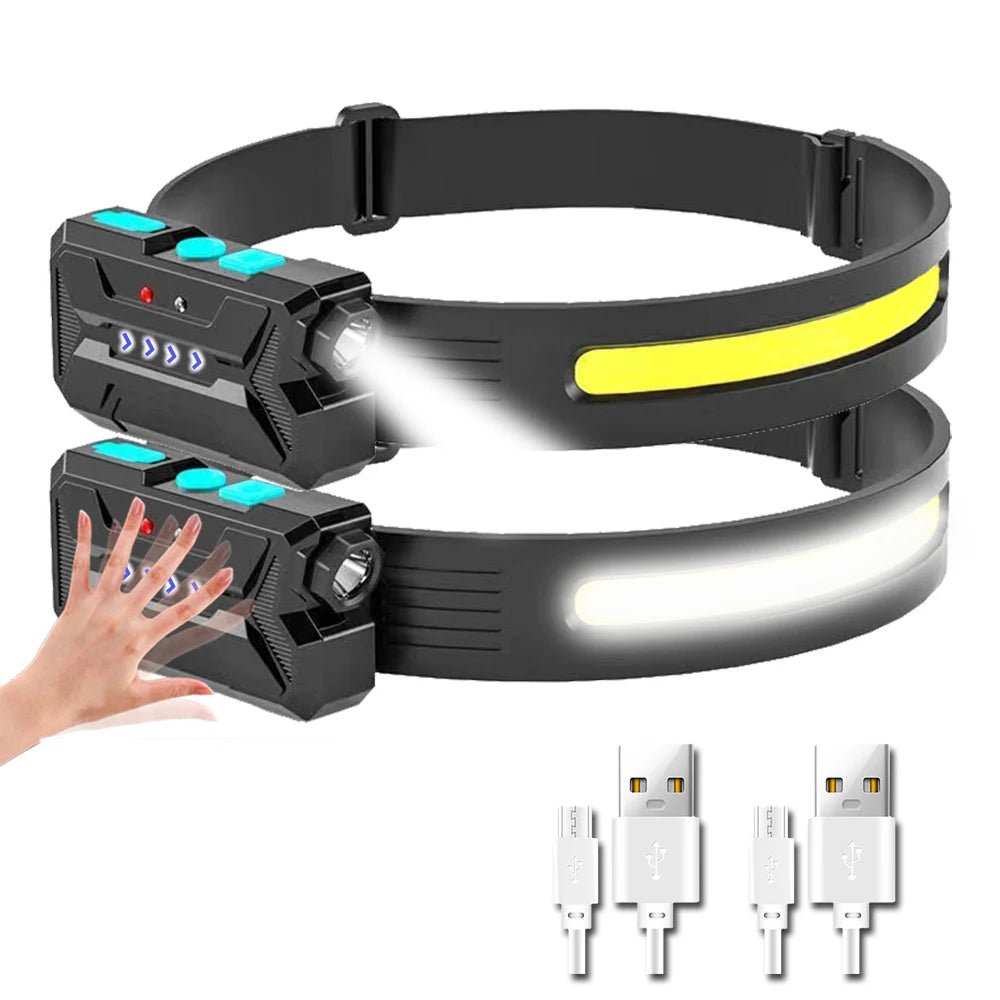 Hands - Free LED Headlamp with Motion Sensor & Adjustable Lighting - InspiredGrabs.com