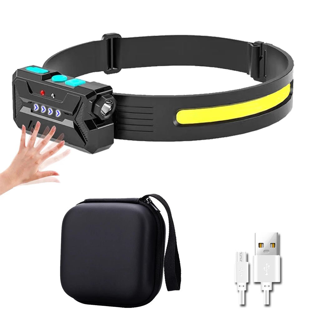 Hands - Free LED Headlamp with Motion Sensor & Adjustable Lighting - InspiredGrabs.com