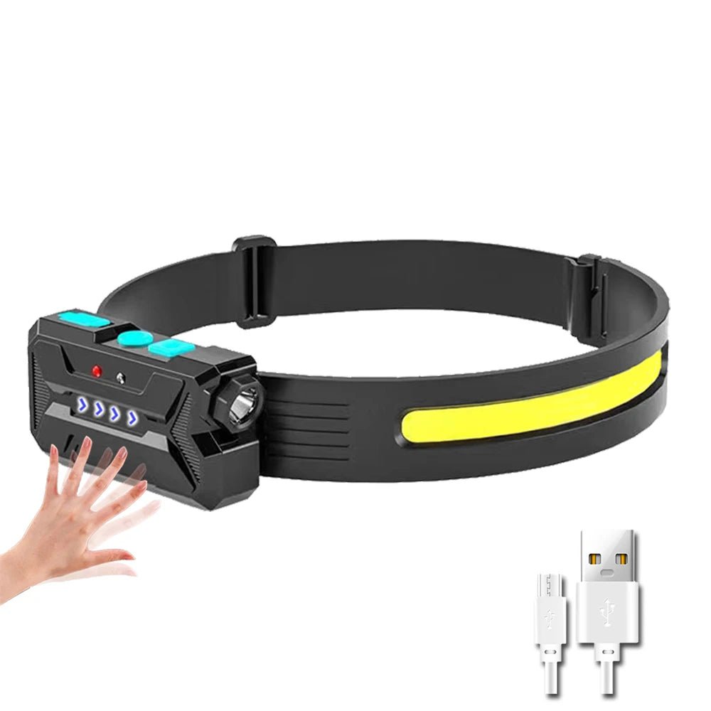 Hands - Free LED Headlamp with Motion Sensor & Adjustable Lighting - InspiredGrabs.com