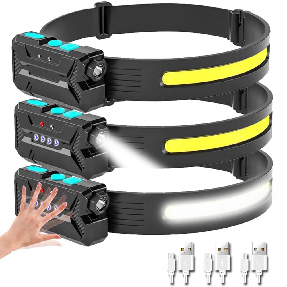 Hands - Free LED Headlamp with Motion Sensor & Adjustable Lighting - InspiredGrabs.com