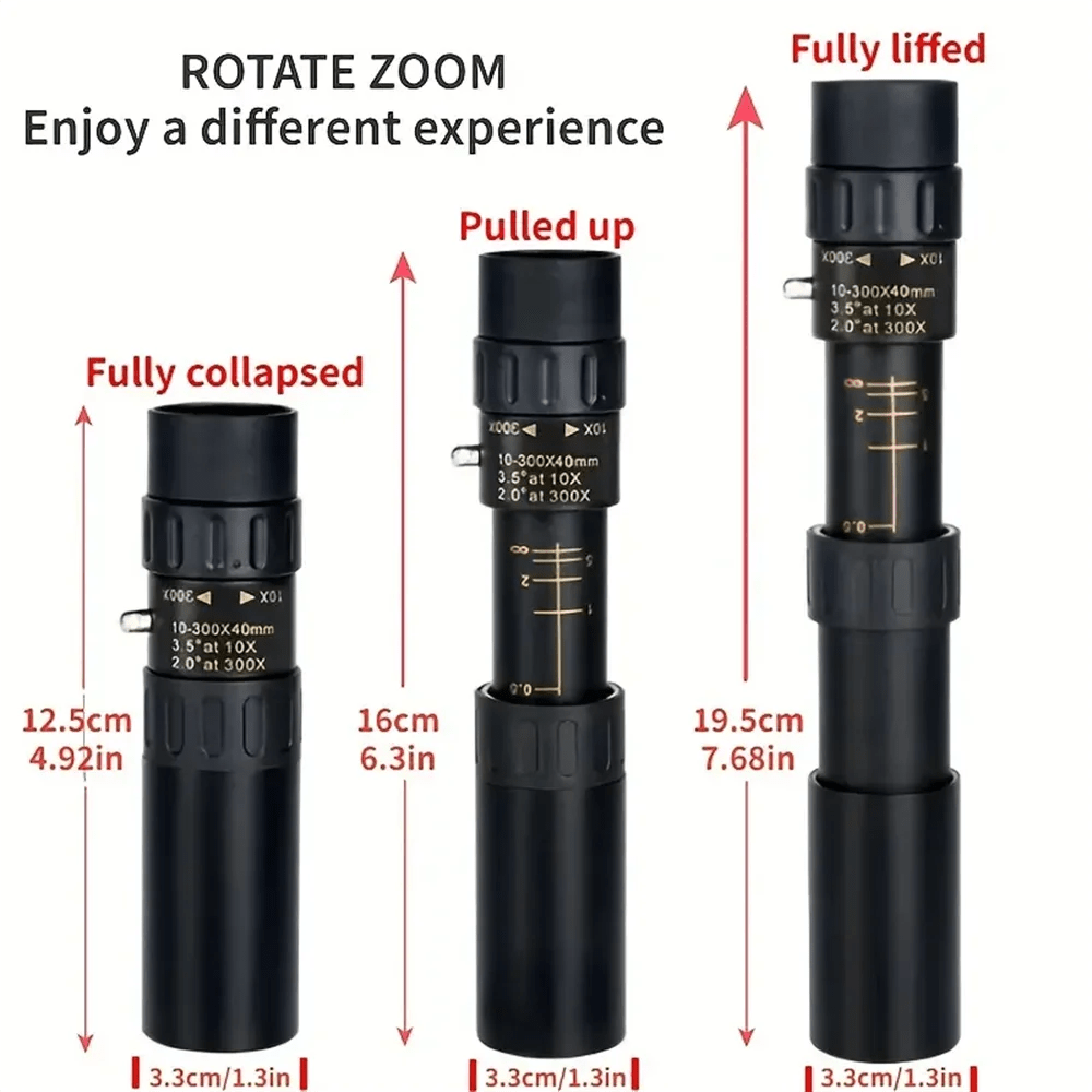 HD Monocular Telescope 10 - 300x - Portable & Durable - InspiredGrabs.com