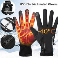 Thumbnail for Heated Cycling Gloves - Winter Touchscreen Safety - InspiredGrabs.com
