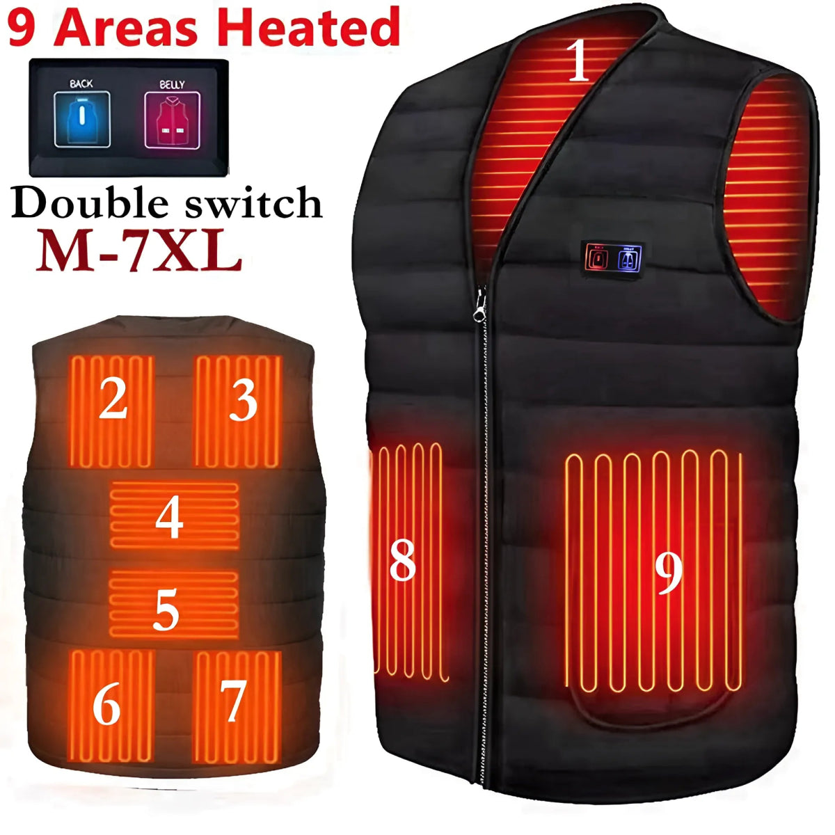 Heated Smart Vest for Men & Women - Winter Jacket - InspiredGrabs.com
