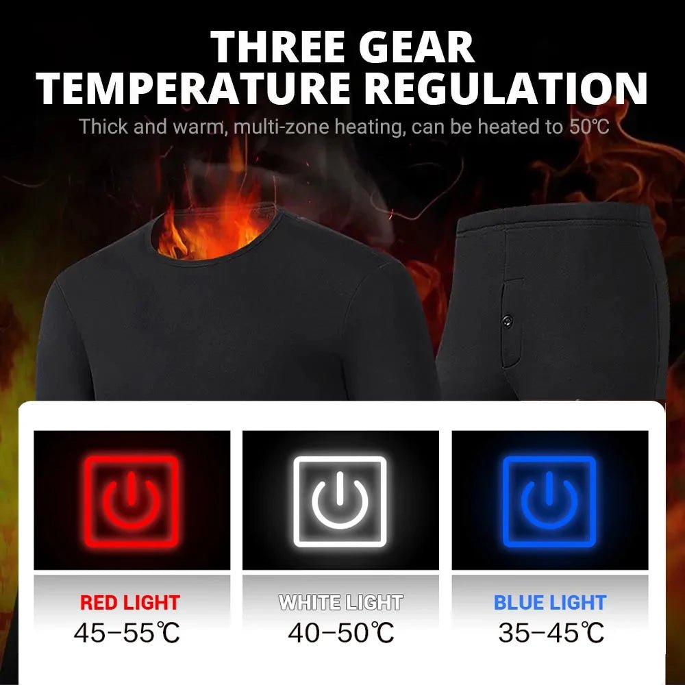 Heated Thermal Underwear Set – 28 - Area Heating for Men & Women - InspiredGrabs.com
