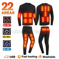 Thumbnail for Heated Thermal Underwear Set – 28 - Area Heating for Men & Women - InspiredGrabs.com