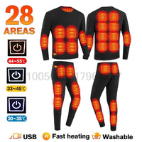 Thumbnail for Heated Thermal Underwear Set – 28 - Area Heating for Men & Women - InspiredGrabs.com