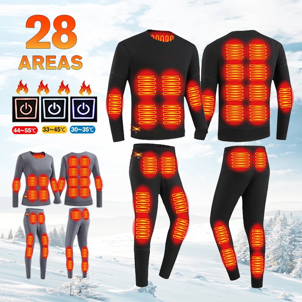 Heated Thermal Underwear Set – 28 - Area Heating for Men & Women - InspiredGrabs.com