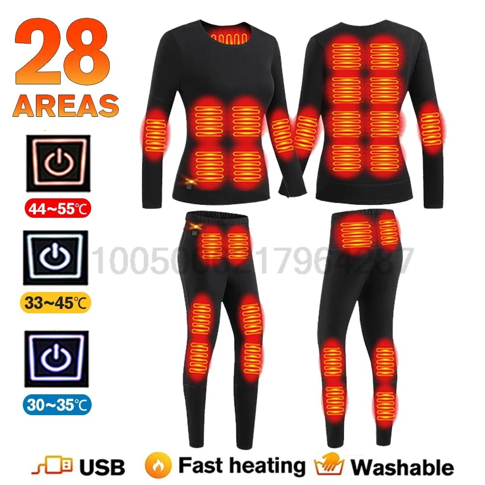 Heated Thermal Underwear Set – 28 - Area Heating for Men & Women - InspiredGrabs.com
