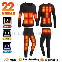 Thumbnail for Heated Thermal Underwear Set – 28 - Area Heating for Men & Women - InspiredGrabs.com