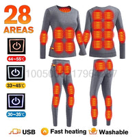 Thumbnail for Heated Thermal Underwear Set – 28 - Area Heating for Men & Women - InspiredGrabs.com