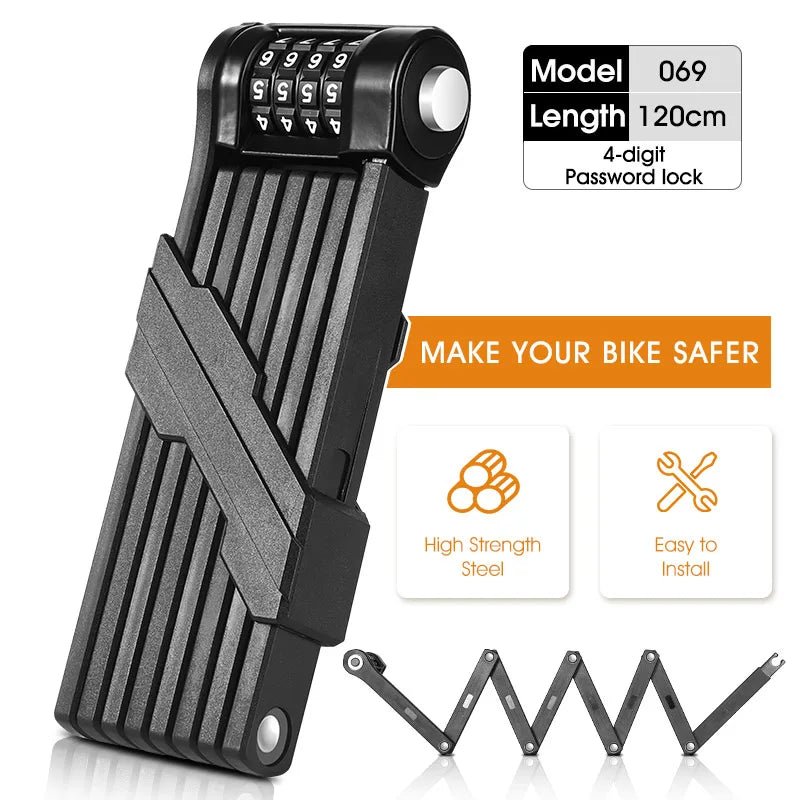 Heavy Duty Anti - Theft Bicycle Chain Lock - InspiredGrabs.com