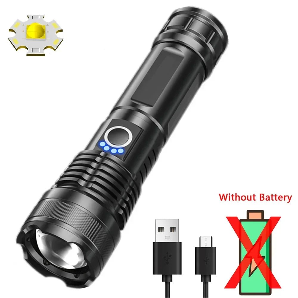 High Power XHP70 Rechargeable LED Flashlight - InspiredGrabs.com