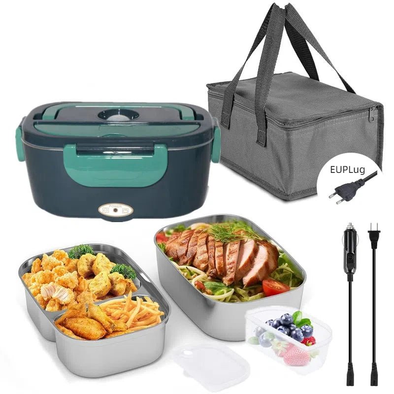 HOMEFISH 1.8 L Electric Lunch Box for Car, Truck & Home – 75 W Food Warmer with Stainless Steel Container - InspiredGrabs.com