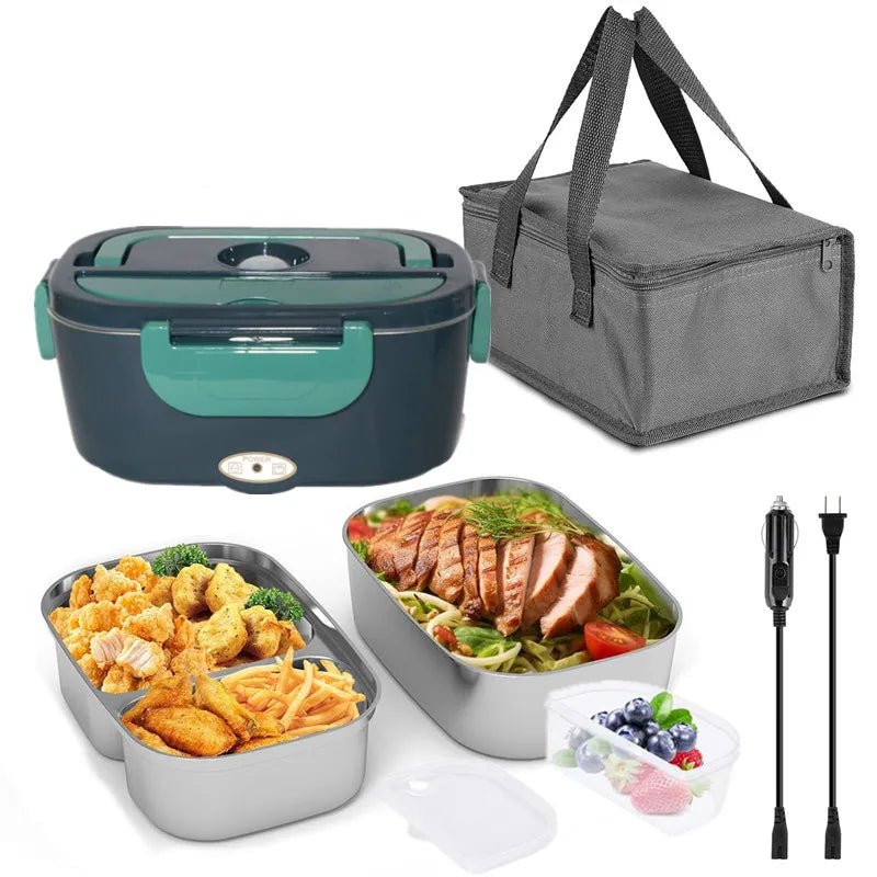 HOMEFISH 1.8 L Electric Lunch Box for Car, Truck & Home – 75 W Food Warmer with Stainless Steel Container - InspiredGrabs.com