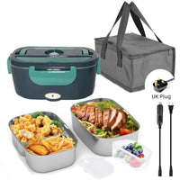 Thumbnail for HOMEFISH 1.8 L Electric Lunch Box for Car, Truck & Home – 75 W Food Warmer with Stainless Steel Container - InspiredGrabs.com