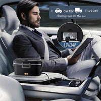 Thumbnail for HOMEFISH 1.8 L Electric Lunch Box for Car, Truck & Home – 75 W Food Warmer with Stainless Steel Container - InspiredGrabs.com
