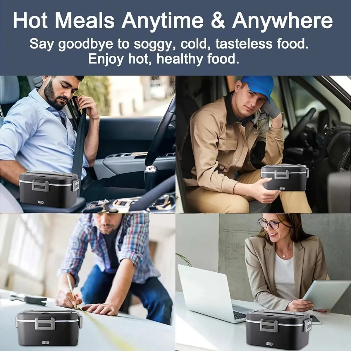 HOMEFISH 1.8 L Electric Lunch Box for Car, Truck & Home – 75 W Food Warmer with Stainless Steel Container - InspiredGrabs.com