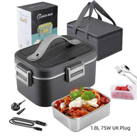 Thumbnail for HOMEFISH 1.8 L Electric Lunch Box for Car, Truck & Home – 75 W Food Warmer with Stainless Steel Container - InspiredGrabs.com