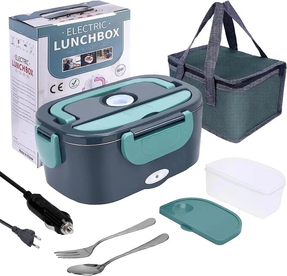 HOMEFISH 1.8 L Electric Lunch Box for Car, Truck & Home – 75 W Food Warmer with Stainless Steel Container - InspiredGrabs.com