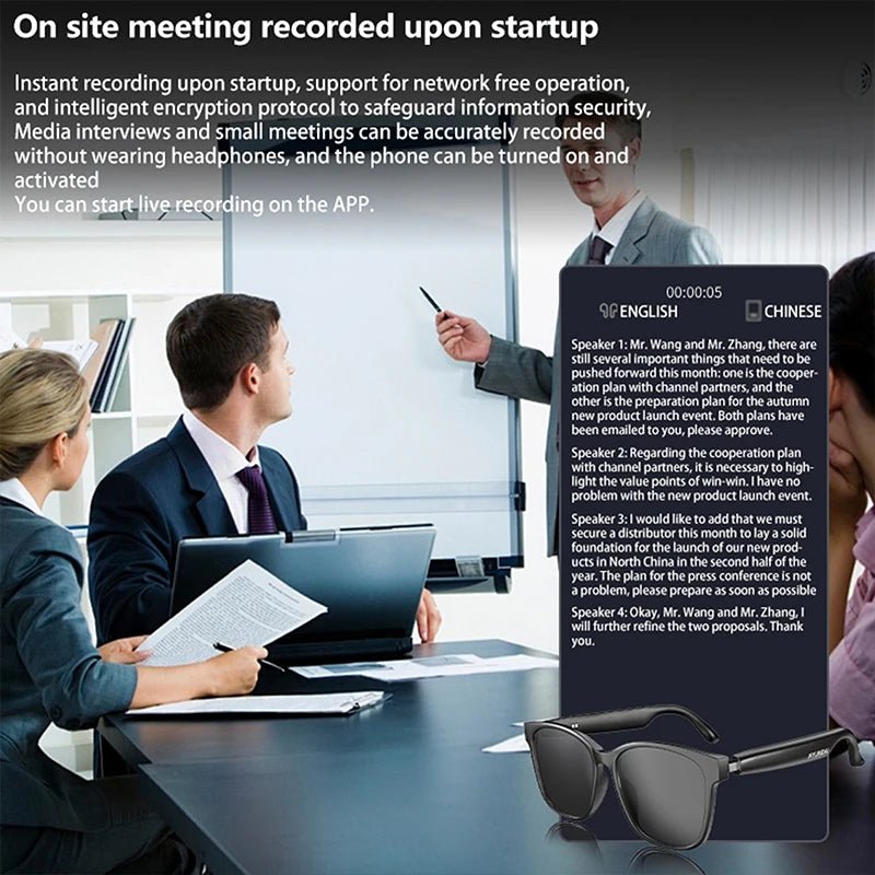 HYC8 Smart Glasses: AI Translator & Bluetooth Headphones - InspiredGrabs.com