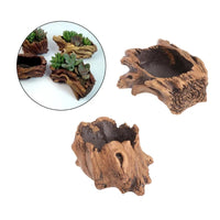 Thumbnail for Imitation Wood Cement Succulent Planter – Indoor Outdoor Bonsai Pot - InspiredGrabs.com